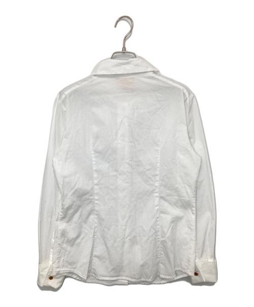 Vivienne Westwood RED LABEL（ヴィヴィアンウエストウッドレッドレーベル）Vivienne Westwood RED LABEL (ヴィヴィアンウエストウッドレッドレーベル) オーブ刺繍 ダブルカフスシャツ ホワイト サイズ:3の古着・服飾アイテム