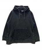 WHITE MOUNTAINEERINGホワイトマウンテ二アニング）の古着「SIDE SNAP BUTTON HOODIE」｜ブラック