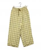 ANCELLMアンセルム）の古着「RAYON CHECK SLACKS」｜イエロー
