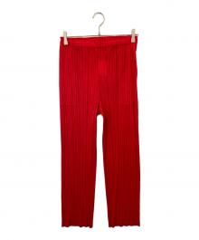 PLEATS PLEASE（プリーツプリーズ）の古着「MONTHLY COLORS プリーツパンツ　マンスリーカラーズ　PP53JF153」｜レッド