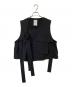 Ujoh（ウジョー）の古着「別注 Pocket W Belted Vest　ポケットダブルベルテッドベスト」｜ブラック