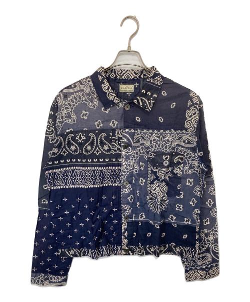 KAPITAL（キャピタル）KAPITAL (キャピタル) Bandana Patchwork 1st Jacket（バンダナパッチワーク ジャケット）K1904LJ077 ネイビー サイズ:XXLの古着・服飾アイテム