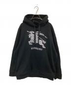 BURBERRYバーバリー）の古着「エンブロイダリーEKD コットンフーディー」｜ブラック