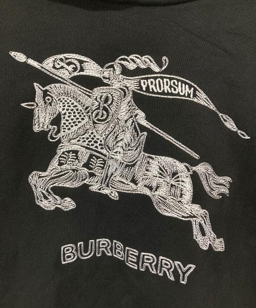 BURBERRY（バーバリー）BURBERRY (バーバリー) エンブロイダリーEKD コットンフーディー ブラック サイズ:XLの古着・服飾アイテム