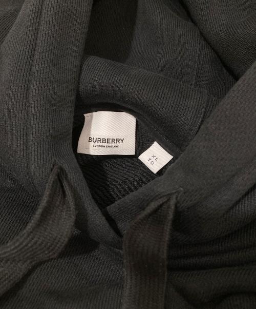 BURBERRY（バーバリー）BURBERRY (バーバリー) エンブロイダリーEKD コットンフーディー ブラック サイズ:XLの古着・服飾アイテム
