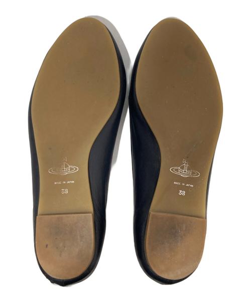 Vivienne Westwood（ヴィヴィアンウエストウッド）Vivienne Westwood (ヴィヴィアンウエストウッド) オーブフラットレザーシューズ ブラック サイズ:38の古着・服飾アイテム