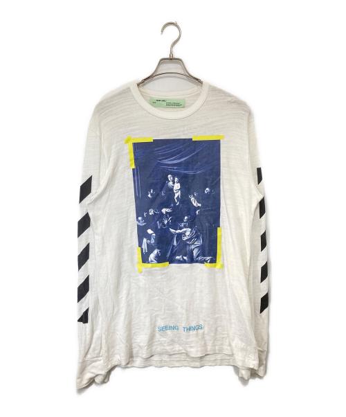 OFFWHITE（オフホワイト）OFFWHITE (オフホワイト) CARAVAGGIO PRINT LONG SLEEVE TEE　カラバッジョプリントトングスリーブティー　OMAB001F17185016 ホワイト サイズ:Mの古着・服飾アイテム