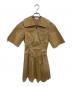 GANNI（ガニー）の古着「washed stretch-cotton mini dress ウォッシュドストレッチコットンミニドレス	6977」｜ベージュ