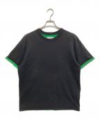 BOTTEGA VENETAボッテガベネタ）の古着「ダブルレイヤー コットンジャージー Tシャツ　661788 V16E0M」｜ブラック