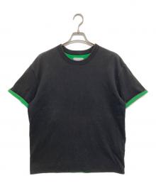 BOTTEGA VENETA（ボッテガベネタ）の古着「ダブルレイヤー コットンジャージー Tシャツ　661788 V16E0M」｜ブラック