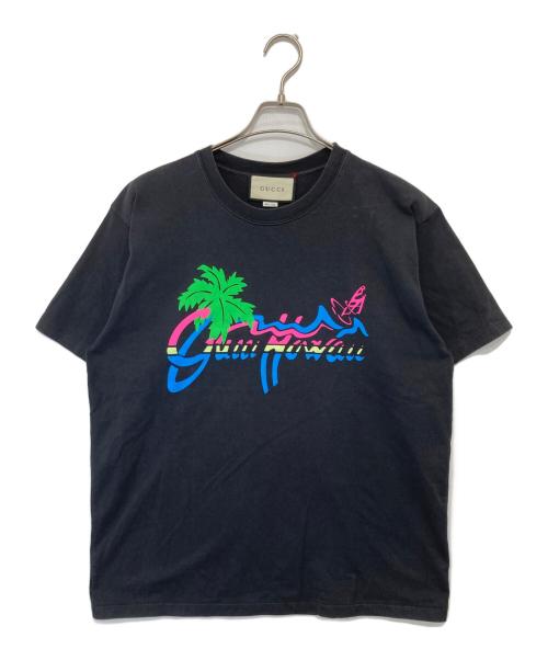 GUCCI（グッチ）GUCCI (グッチ) Hawaii Print Tee　ハワイプリントTシャツ ブラック サイズ:Mの古着・服飾アイテム