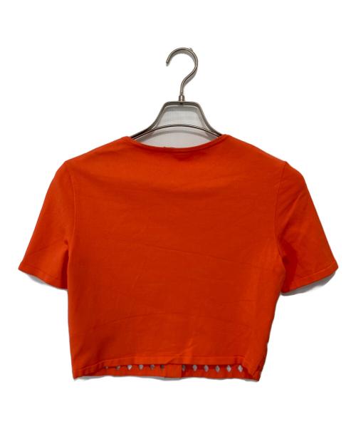 FENDI（フェンディ）FENDI (フェンディ) カットワーク半袖ニット　カーディガン　FZC525 オレンジ サイズ:38の古着・服飾アイテム