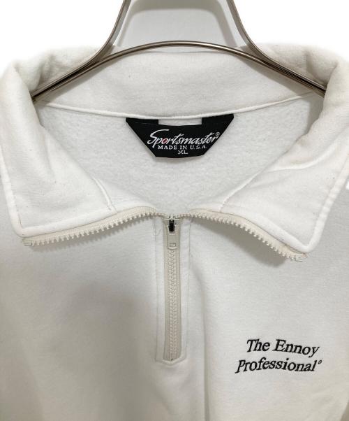 The Ennoy Professional（ザ エンノイ プロフェッショナル）The Ennoy Professional (ザ エンノイ プロフェッショナル) 刺繍 half zip スウェット　 SPORTS MASTERボディ 初期 ホワイト サイズ:XLの古着・服飾アイテム