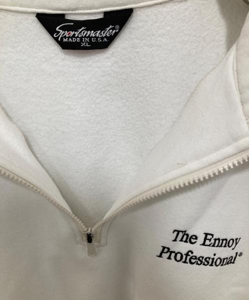 The Ennoy Professional（ザ エンノイ プロフェッショナル）The Ennoy Professional (ザ エンノイ プロフェッショナル) 刺繍 half zip スウェット　 SPORTS MASTERボディ 初期 ホワイト サイズ:XLの古着・服飾アイテム