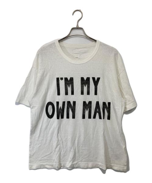 VISVIM（ビズビム）VISVIM (ビズビム) IM MY OWN MAN オーバーサイズ プリント クルーネック コットンスラブ JUMBO TEE　0121205010024 ホワイト サイズ:3の古着・服飾アイテム