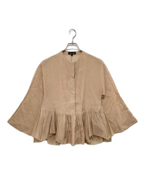 DRAWER（ドゥロワー）Drawer (ドゥロワー) シルクコットンフレアスリーブジャケット ベージュ サイズ:36の古着・服飾アイテム