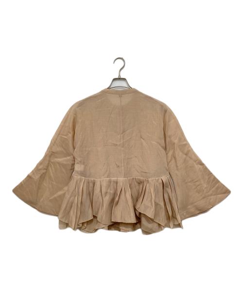 DRAWER（ドゥロワー）Drawer (ドゥロワー) シルクコットンフレアスリーブジャケット ベージュ サイズ:36の古着・服飾アイテム