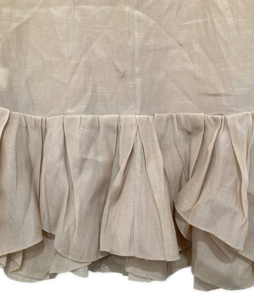 DRAWER（ドゥロワー）Drawer (ドゥロワー) シルクコットンフレアスリーブジャケット ベージュ サイズ:36の古着・服飾アイテム