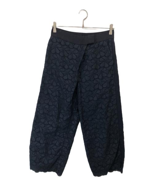 DRAWER（ドゥロワー）DRAWER (ドゥロワー) フラワーレースパンツ　FLOWER LACE PANTS　6514-236-0893 ネイビー サイズ:36の古着・服飾アイテム