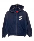 SUPREMEシュプリーム）の古着「S LOGO ZIP UP HOODIE　Sロゴジップアップフーディ　FW23」｜ネイビー