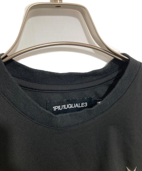1piu1uguale3（ウノピュウノウグァーレトレ）1piu1uguale3 MIKURU ASAKURA (ミクル アサクラ) HYBRID CREW MIRROR LOGO TEE SHIRT MA004 ロゴプリントＴシャツ MIKURU ASAKURA ブラック サイズ:3の古着・服飾アイテム