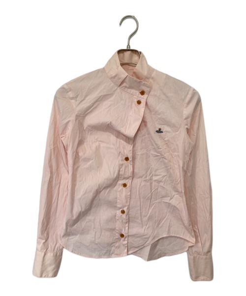 Vivienne Westwood RED LABEL（ヴィヴィアンウエストウッドレッドレーベル）Vivienne Westwood RED LABEL (ヴィヴィアンウエストウッドレッドレーベル) ボウタイオーブ刺繍シャツ　356-01-88029 ピンク サイズ:Mの古着・服飾アイテム