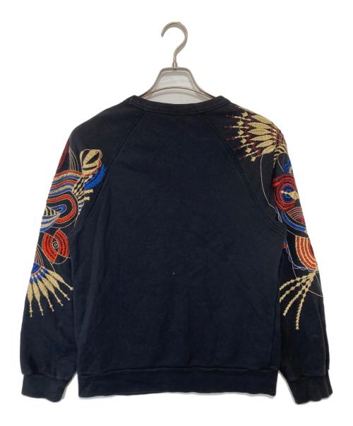 DRIES VAN NOTEN（ドリスヴァンノッテン）DRIES VAN NOTEN (ドリスヴァンノッテン) アール・ブリュット　刺繍 ラグランスリーブスウェット ブラック サイズ:XSの古着・服飾アイテム