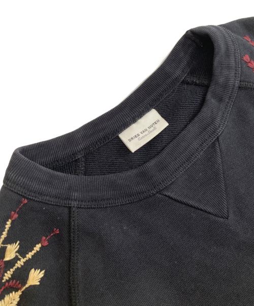 DRIES VAN NOTEN（ドリスヴァンノッテン）DRIES VAN NOTEN (ドリスヴァンノッテン) アール・ブリュット　刺繍 ラグランスリーブスウェット ブラック サイズ:XSの古着・服飾アイテム