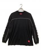 SUPREMEシュプリーム）の古着「25SS Paneled Piping L/S TOP パネル パイピング プリント カットソー」｜ブラック