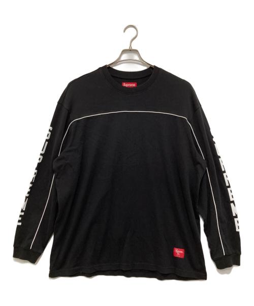 SUPREME（シュプリーム）SUPREME (シュプリーム) 25SS Paneled Piping L/S TOP パネル パイピング プリント カットソー ブラック サイズ:XLの古着・服飾アイテム
