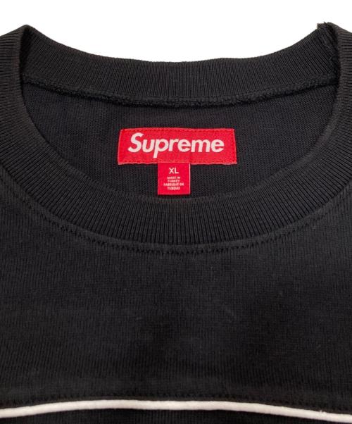 SUPREME（シュプリーム）SUPREME (シュプリーム) 25SS Paneled Piping L/S TOP パネル パイピング プリント カットソー ブラック サイズ:XLの古着・服飾アイテム