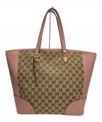 GUCCIグッチ）の古着「GGキャンバス レザートートバッグ」｜ピンク