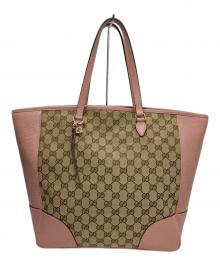 GUCCI（グッチ）の古着「GGキャンバス レザートートバッグ 449242」｜ピンク