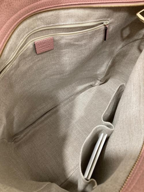 GUCCI（グッチ）GUCCI (グッチ) GGキャンバス レザートートバッグ ピンクの古着・服飾アイテム
