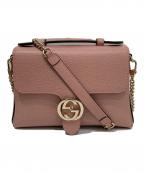 GUCCIグッチ）の古着「インターロッキングG チェーンショルダーバッグ」｜ピンク