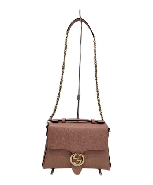 GUCCI（グッチ）GUCCI (グッチ) インターロッキングG チェーンショルダーバッグ ピンクの古着・服飾アイテム