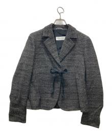 MaxMara（マックスマーラ）の古着「ウールブレンドリボンテーラードジャケット」｜グレー