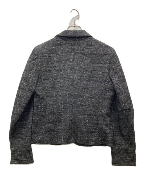 MaxMara（マックスマーラ）MaxMara (マックスマーラ) ウールブレンドリボンテーラードジャケット グレー サイズ:42の古着・服飾アイテム