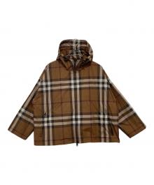 BURBERRY（バーバリー）の古着「チェック フルジップ フーディッドジャケット」｜ブラウン
