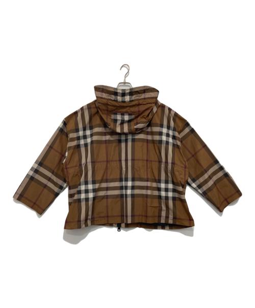 BURBERRY（バーバリー）BURBERRY (バーバリー) チェック フルジップ フーディッドジャケット ブラウン サイズ:36の古着・服飾アイテム
