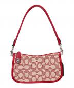 COACHコーチ）の古着「スウィンガー 20・シグネチャー ジャカード　CZ923」｜レッド