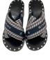中古・古着 GIVENCHY (ジバンシィ) JACQUARD MULES ネイビー×ホワイト サイズ:37 1/2：30000円