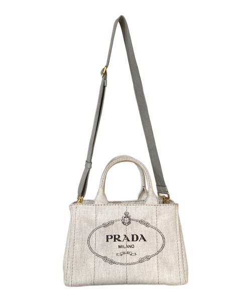 PRADA（プラダ）PRADA (プラダ) カナパS 2way トートバッグ　1BG439 グレーの古着・服飾アイテム