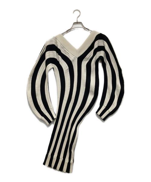 BOTTEGA VENETA（ボッテガベネタ）BOTTEGA VENETA (ボッテガベネタ) Bi-Stripe Dress ホワイト×ブラック サイズ:Mの古着・服飾アイテム