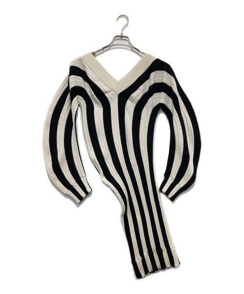 BOTTEGA VENETA（ボッテガベネタ）BOTTEGA VENETA (ボッテガベネタ) Bi-Stripe Dress ホワイト×ブラック サイズ:Mの古着・服飾アイテム