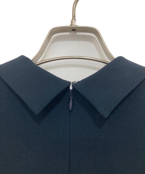 YOKO CHAN（ヨーコチャン）YOKO CHAN (ヨーコチャン) フリルスリーブワンピース ネイビー サイズ:36の古着・服飾アイテム