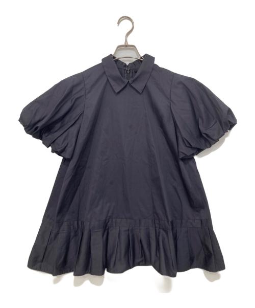 YOKO CHAN（ヨーコチャン）YOKO CHAN (ヨーコチャン) バルーン ヘムギャザー ブラウス ネイビー サイズ:Fの古着・服飾アイテム