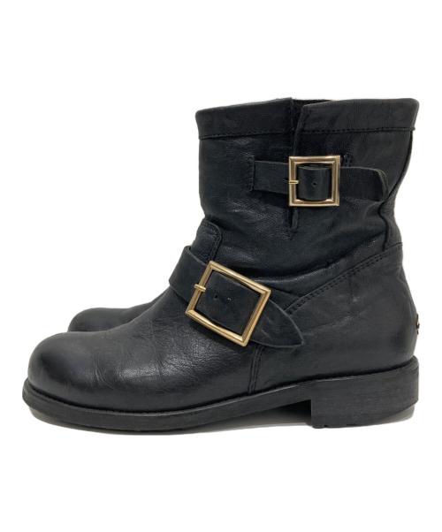 JIMMY CHOO（ジミーチュウ）JIMMY CHOO (ジミーチュウ) YOUTH バイカーブーツ ブラック サイズ:36の古着・服飾アイテム