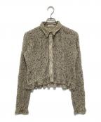 CLANEクラネ）の古着「MIX MESH GATHER SHIRT　ミックスギャザーシャツ　19122-4332」｜ベージュ