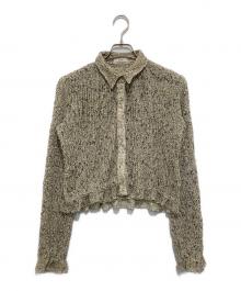 CLANE（クラネ）の古着「MIX MESH GATHER SHIRT　ミックスギャザーシャツ　19122-4332」｜ベージュ
